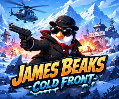 James Beaks: Cold Front: a penguin secret agent in sunglasses with a helicopter overhead