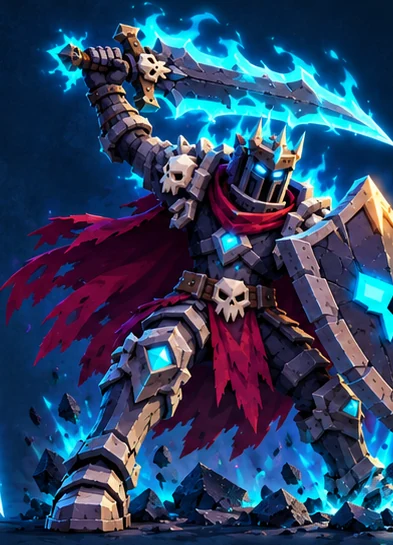 The Death Knight swinging a glowing sword