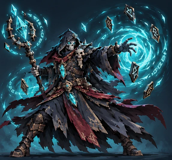 The Sorcerer casting a swirling arcane spell